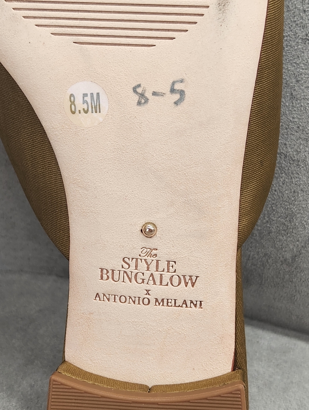 Antonio Melani Style Bungalow Mules 8.5 Dark Olive Green Chez Flats New $170 - Picture 15 of 15